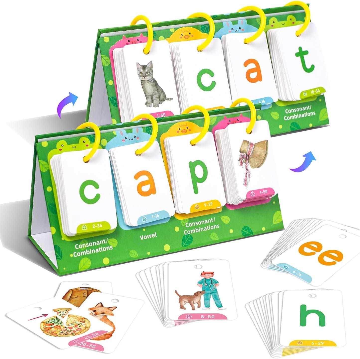Lachilly Sentence Building Flip Chart, 40 Sentence Builder Game, Vocabulary & Grammar, Activity Educational Learning Tool, Phonics Learning Supplies, Speech Therap, School Supplies