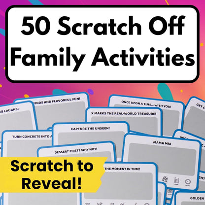 50 Family Activities - Adventure Scratch Off Cards for Family Nights - Fun Conversation Cards - Gift for Families - Game Night Gift Basket Idea for Kids and Adults - Unique for Christmas and Birthdays
