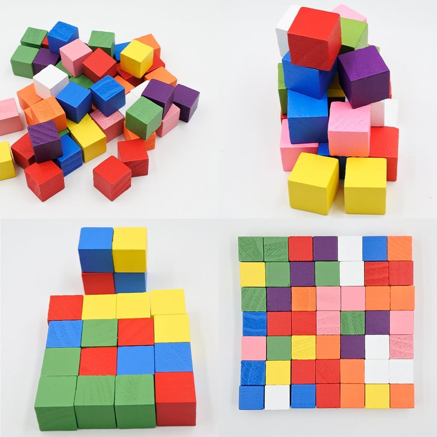 Unfinished Wooden Blocks 1 inch, Pack of 50,Small Wooden Cubes for Arts and Crafts – DIY - Photo Blocks- Plain Wooden Blocks