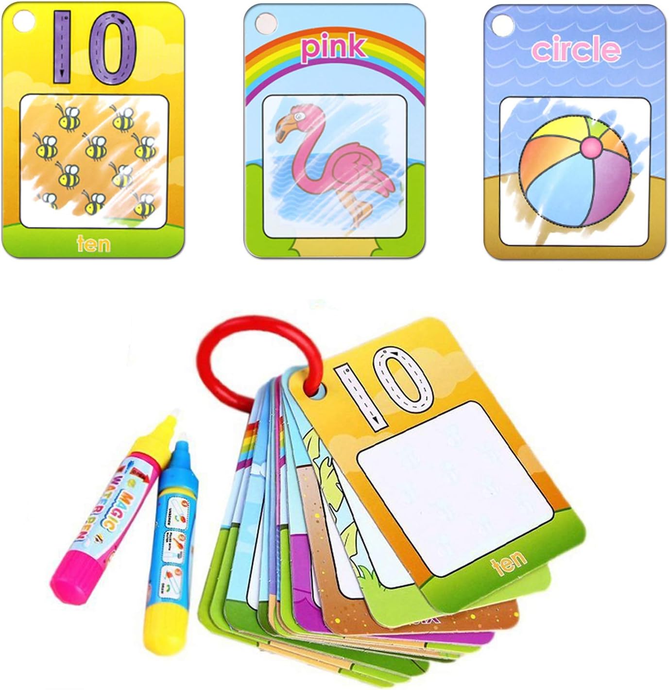 Coolplay A-Z 26 Alphabet Water Cards, Children Drawing Card for Kids Educational Toys for Travel