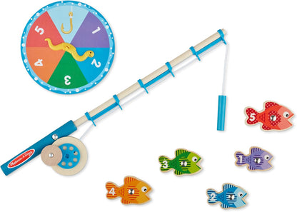 Melissa & Doug Catch & Count Wooden Fishing Game With 2 Magnetic Rods