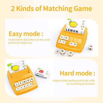 Matching Letter Games for Kids Ages 4-8,Learning & Education Toys for Preschool Boys Girls Spelling/Reading/Math Learning/Word Recognition,Birthday Gifts Educational Toys for Kindergarten Kids, Purple
