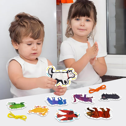 Ai fsem Brown Bear Brown Bear What Do You See Lacing Cards Felt Pieces Sewing Cards Lacing Toy Fine Motor Activities Montessori Toys Toddler Crafts