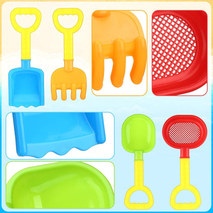 Skylety 8 Pieces Sand Shovels for Kids Colorful Plastic Rake Summer Beach Sand Sifter Shovel for Planting Digging Garden Tool Travel Beach Essentials