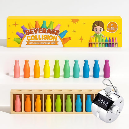 Bottle Color Match Game, Fun Family Board Game for Kids 8-12, 2-4 Player Bottle Collision Game for Kids and Adults, Perfect for Travel Camping Holidays Party Night