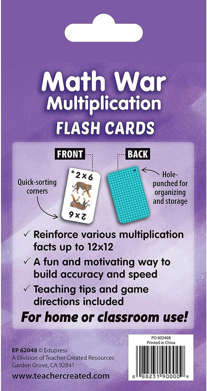 Teacher Created Resources Math War Multiplication Flash Cards (EP62048)