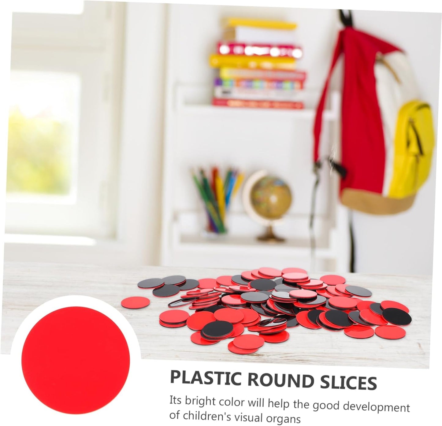 Abaodam 100Pcs Two-Color Counting Chips for Boys and Girls Educational Plastic Round Sheets for Math Learning and Early Education for Classroom Games and Home Use