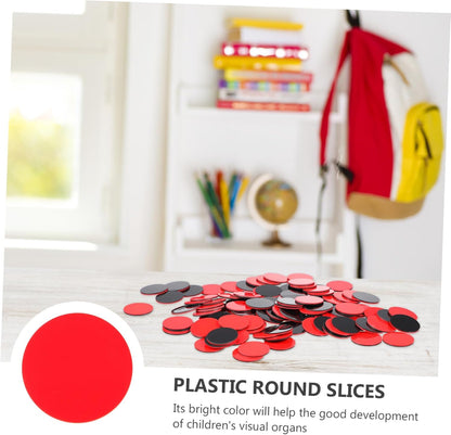 Abaodam 100Pcs Two-Color Counting Chips for Boys and Girls Educational Plastic Round Sheets for Math Learning and Early Education for Classroom Games and Home Use