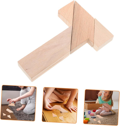Abaodam 4Pcs Shape Wooden Brain Teaser Puzzle Educational Cognitive for and Engaging Puzzle Box Game for Family Bonding and Interactive Play