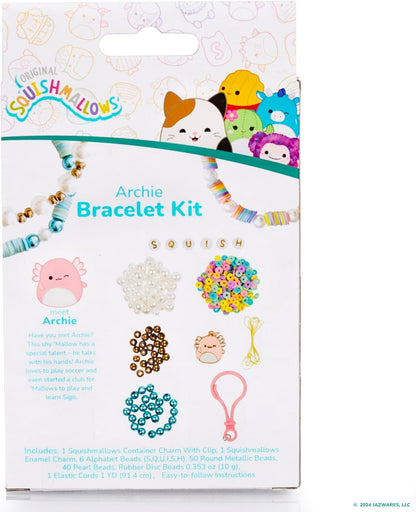 Original Squishmallows Archie The Axolotl Bracelet Kit, Friendship Bracelet Kit, Charm Bracelet Making Kit, Gifts for Girls, Squishmallows for Boys, Craft Kits