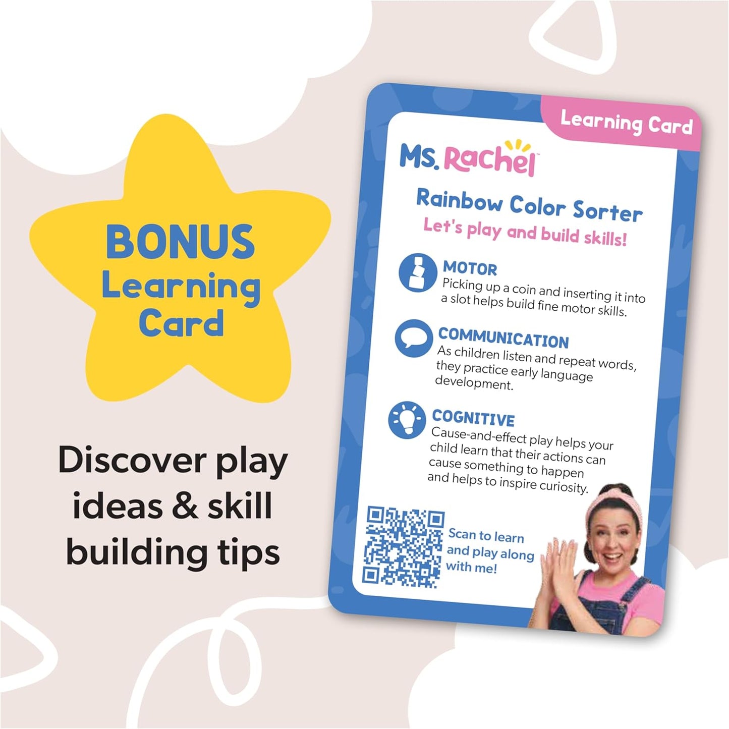 Ms. Rachel Official First Words Talking Flash Cards with Electronic Reader, 100 Words, Educational Toys & Toddler Toys for Girls & Boys Ages 1-2+