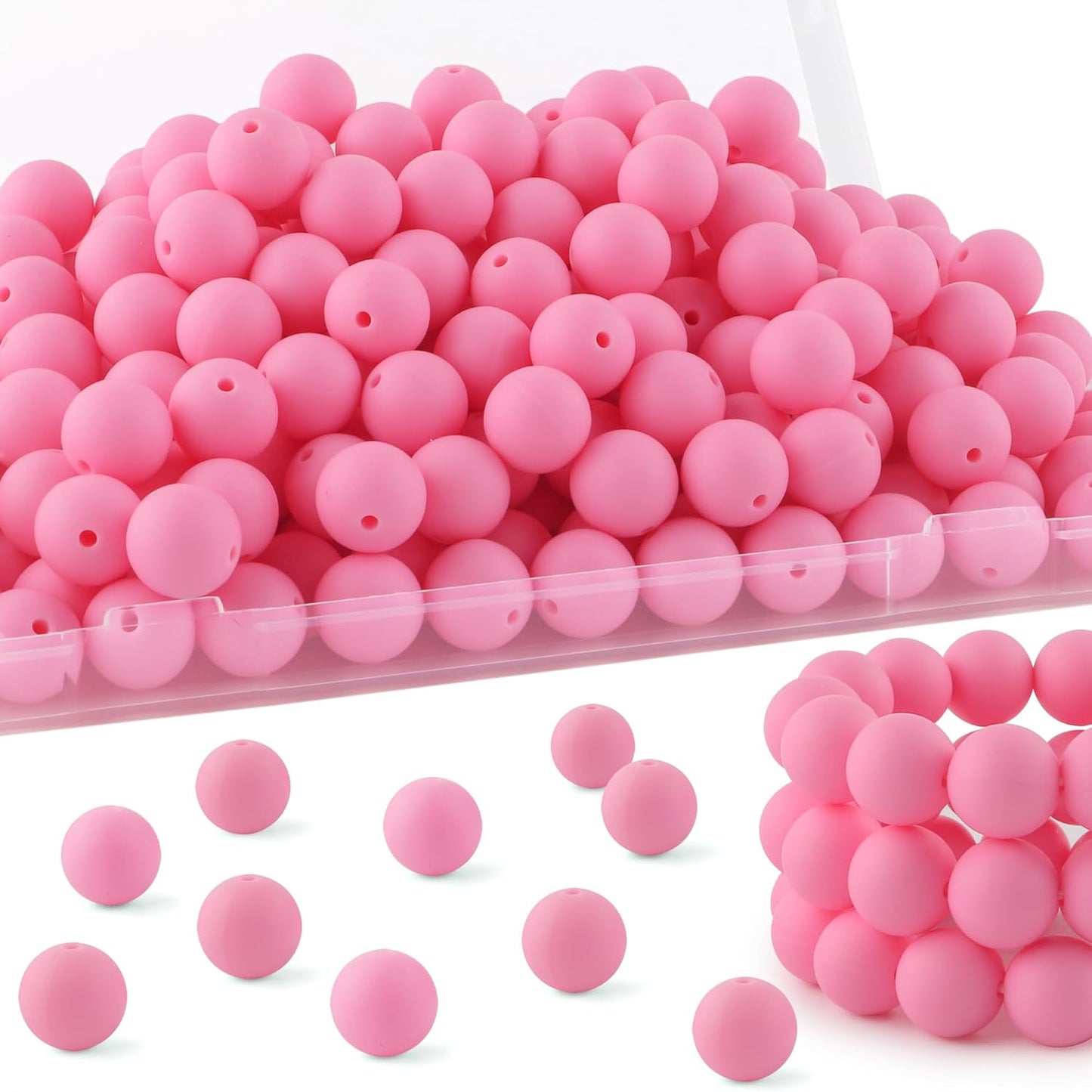 65Pcs 19mm Silicone Beads for Keychain Making Bracelet Necklace, Bulk Round Silicone Beads for Pens（Christmas Green） - Colors A