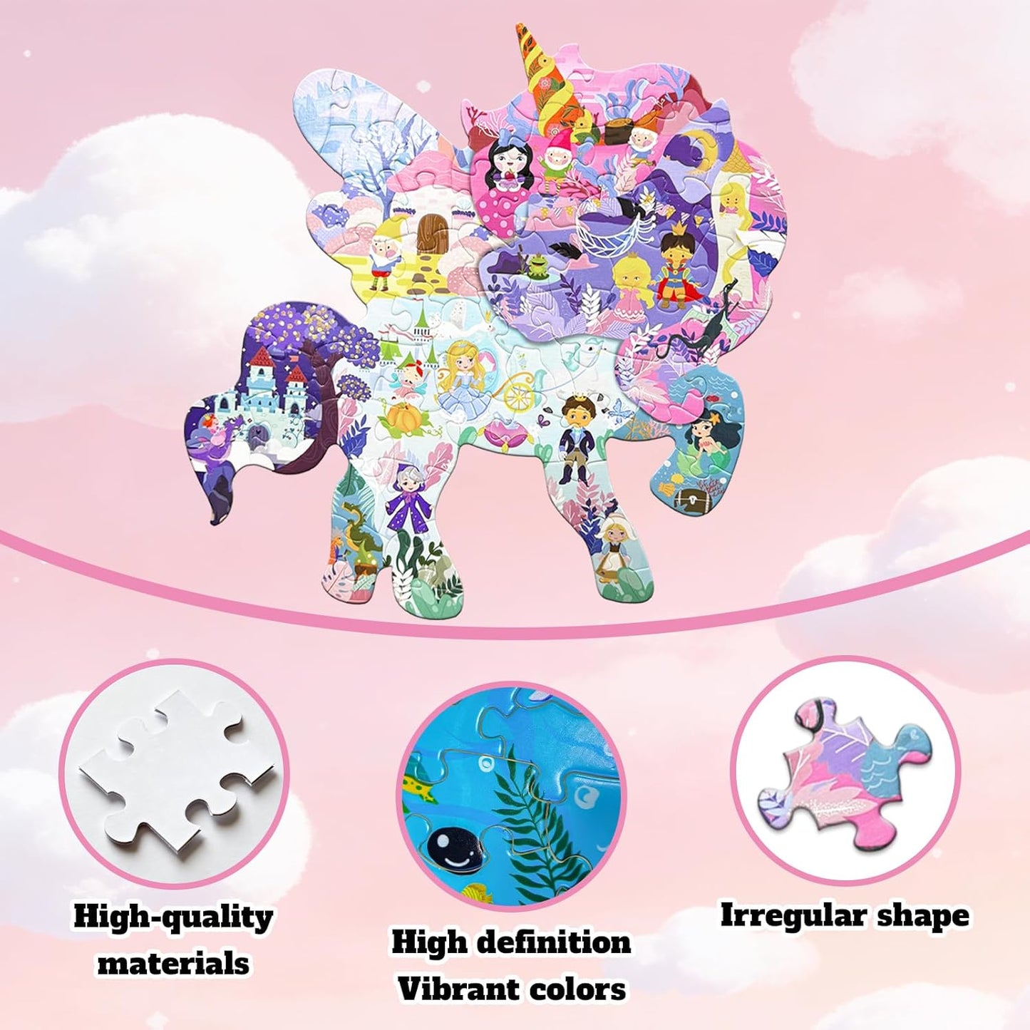 GIVEITALL Irregular Animal Puzzles for Kids Ages 4-6 6-8 8-10 10-12 Year Old,Panda Puzzle 180 Pieces Enlightening Floor Puzzle Game Creative Gifts for Boys Girls (Panda)