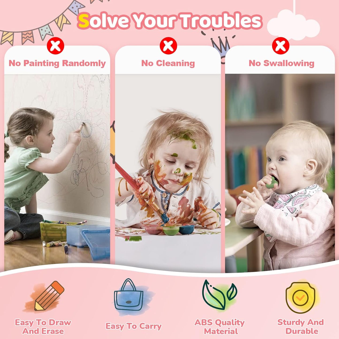 Kikidex Magnetic Drawing Board, Toddler Girl Toys for 1-3 Year Old, Doodle Board Pad Learning and Educational Toys for 1 2 3 Year Old Baby Kids Birthday Gift (Light Blue)