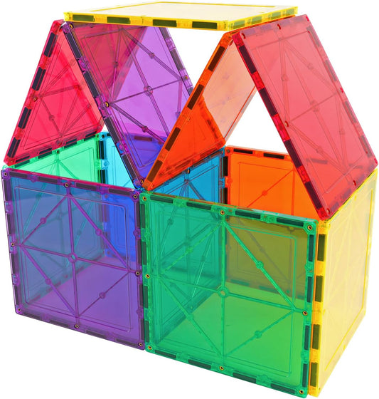 STEM Magnetic Tiles 70PCS Educational Toys for Kids Ages 3-8, Montessori Sensory Magnet Blocks for Toddlers, Classroom & Home Construction Kit
