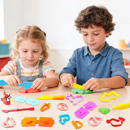 Dough Tools for Kids,9-Piece Kids Clay and Dough Tool Kit– Includes Roller, Rolling Pins, Cutting Tools, Safe Scissors & Plastic Knife for Fun DIY Craft Activities