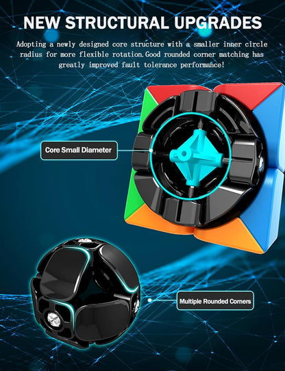 CFMOUR Speed Cube 3x3x3 - Moyu Meilong 3C, Stickerless Magic Cube 3x3, Fast Smooth Turning Vivid Colour 3D Puzzle Brain Toy Travel Games, Turns Quicker Than Original