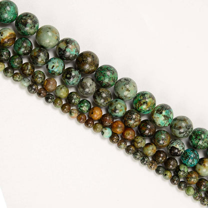 NCB 100pcs Original Natural Stone Beads Gemstone Round Loose Beads 6mm 8mm 10mm (Blue Aventurine, 6mm 100Beads) - Colors A