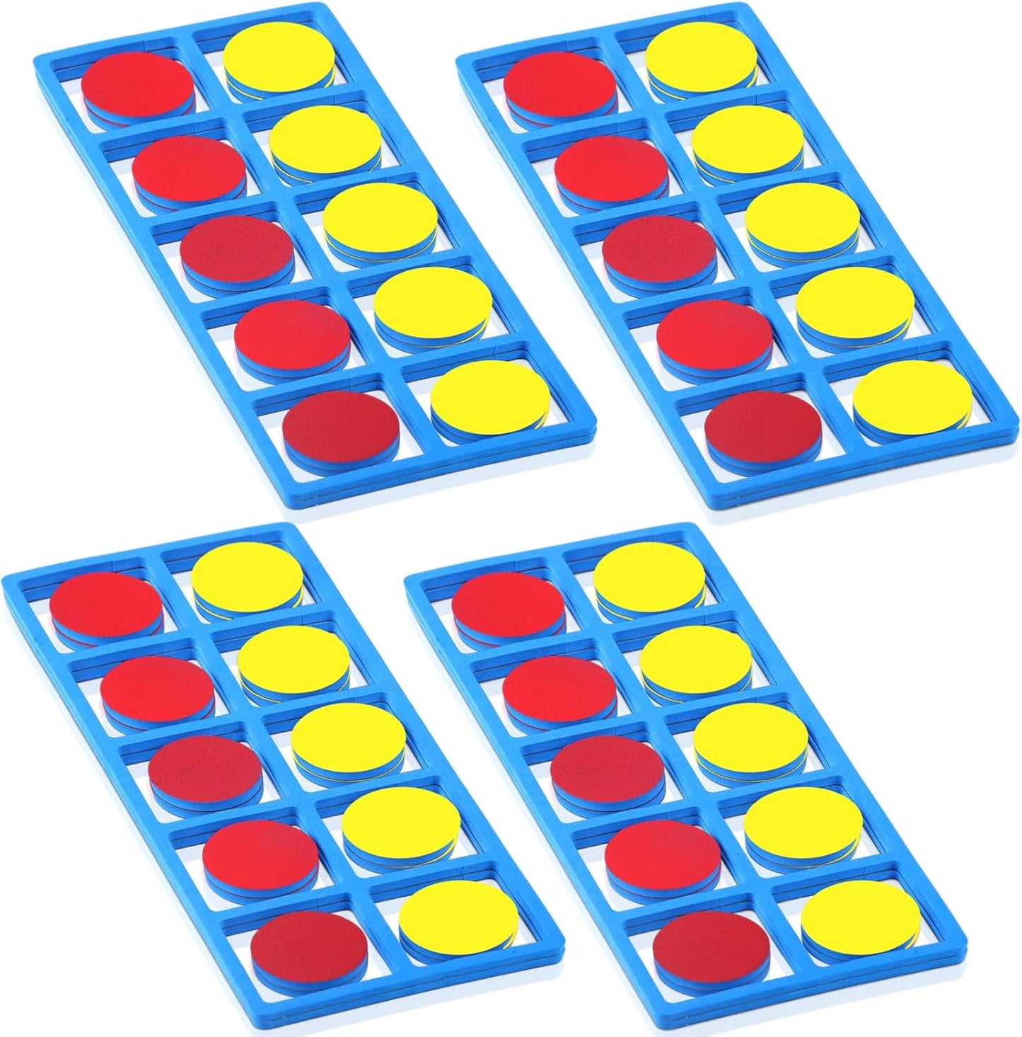WinnerWhy 2 Set Giant Magnetic Foam Ten Frames Set, Early Math Manipulative, Frames with Disks, Teach Number Concepts, Addition and Subtractionfor Kids, Kindergarten Math Games