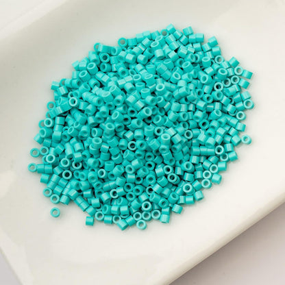 John Bead 25g Cylin Beads Opaque Turquoise Green 11/0 Glass Cylindrical Seed Beads for Jewelry Bracelets Necklaces Earrings Making Embroidery