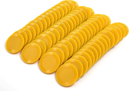 Smartdealspro 64pcs 32mm/1.26 Inch Opaque Plastic Learning Counters Disks Mini Poker Chips Game Tokens with Storage Box (Red)