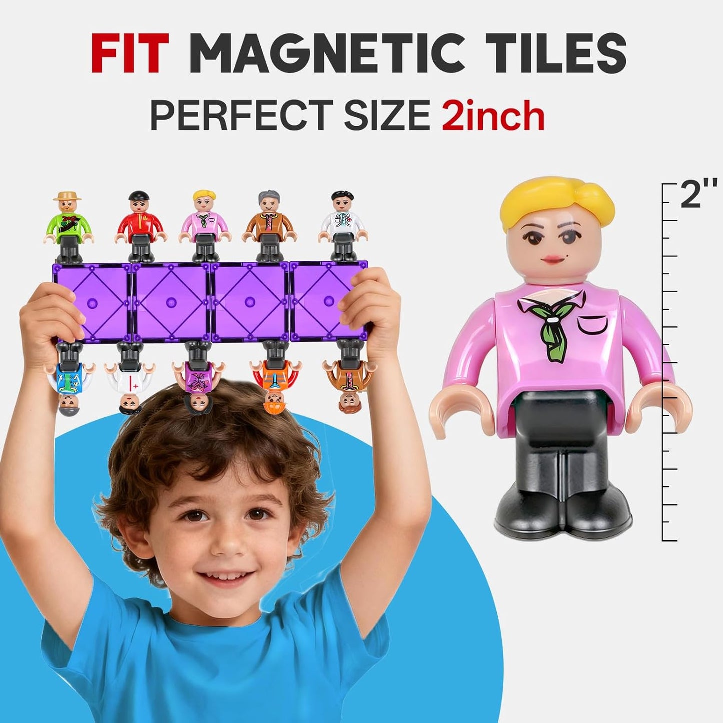 100pcs Magnetic Tiles Magnetic Building Blocks for Toddlers 3 4 5 6 7 Year Old Boys Girls Educational Magnet Blocks Christmas Birthday Gift Toys for Kids Ages 4-8 Sensory Toys 1-3