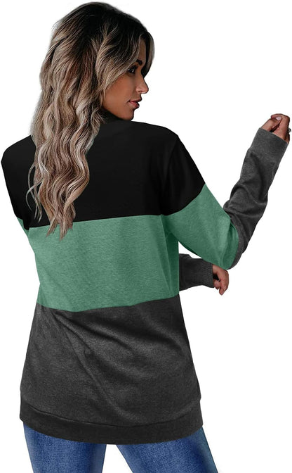 CRAZY GRID Womens Trendy Long Sleeve Shirts Casual Loose Soft Sweatshirt Fall Tops