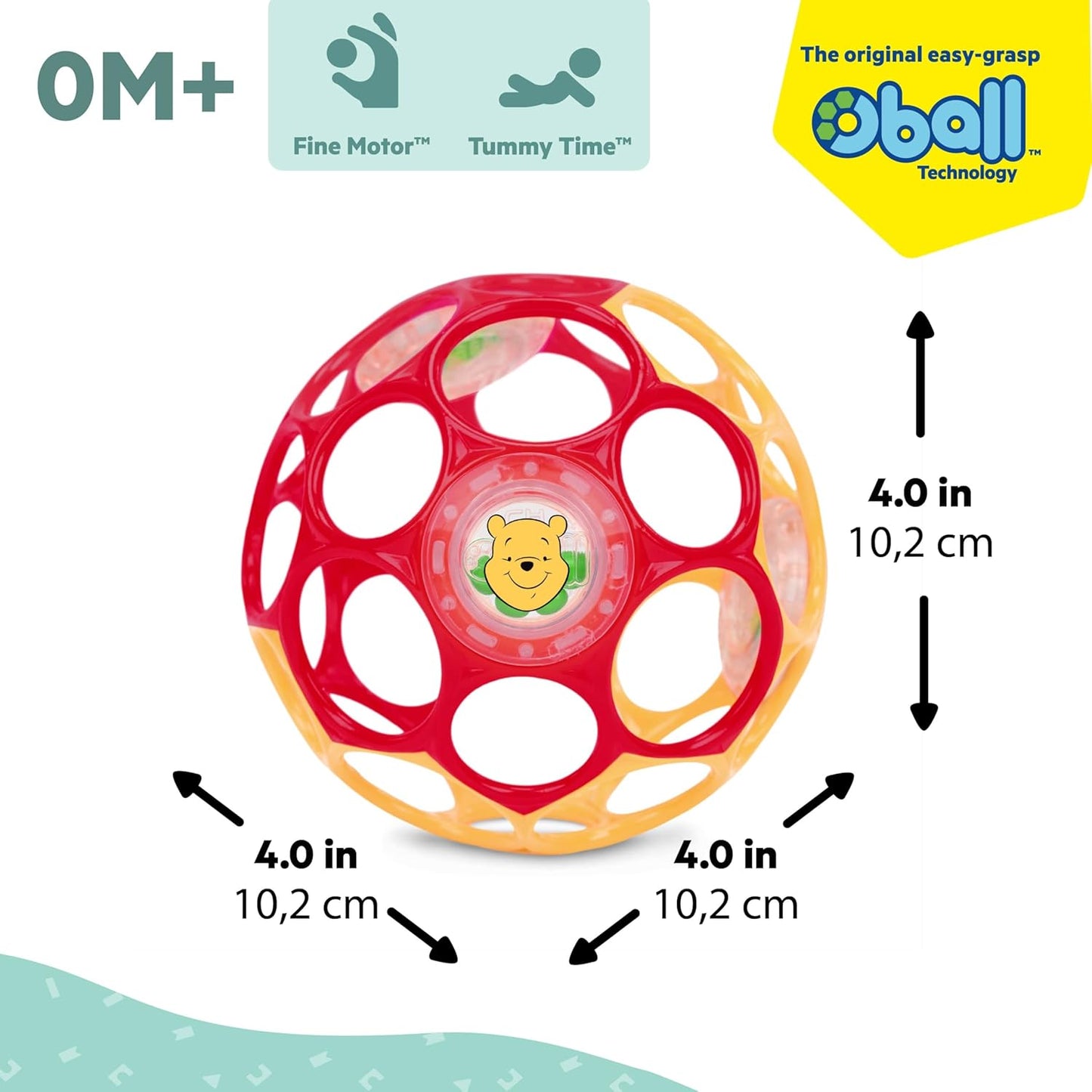 Bright Starts Oball Musical Toy, Jingle & Shake Pal, BPA-Free Easy-Grasp Baby Rattle Toy, Ages Newborn+