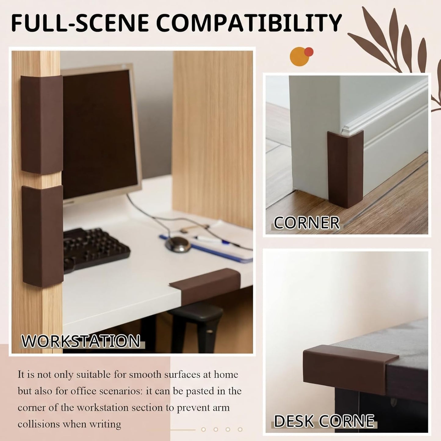 Pangda Baseboard Corners Blocks Self Adhesive Rubber Safety Corner Protectors Proofing Edge Guard Corner Cushion for Wall Furniture Edge(White,12 Pcs)