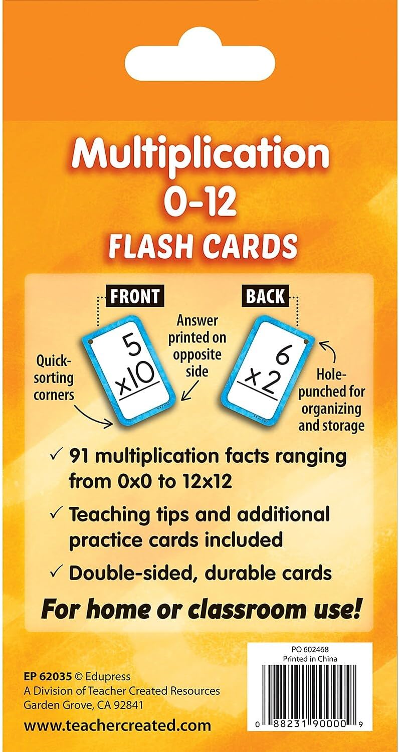 Teacher Created Resources Multiplication 0–12 Flash Cards (EP62035)