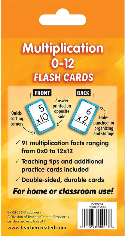 Teacher Created Resources Multiplication 0–12 Flash Cards (EP62035)