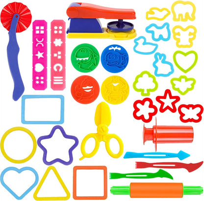 36-Piece Dough Tool Set for Kids Ages 3-8 – Includes Animal Cutters, Rolling Pins, Rollers, Random Colors
