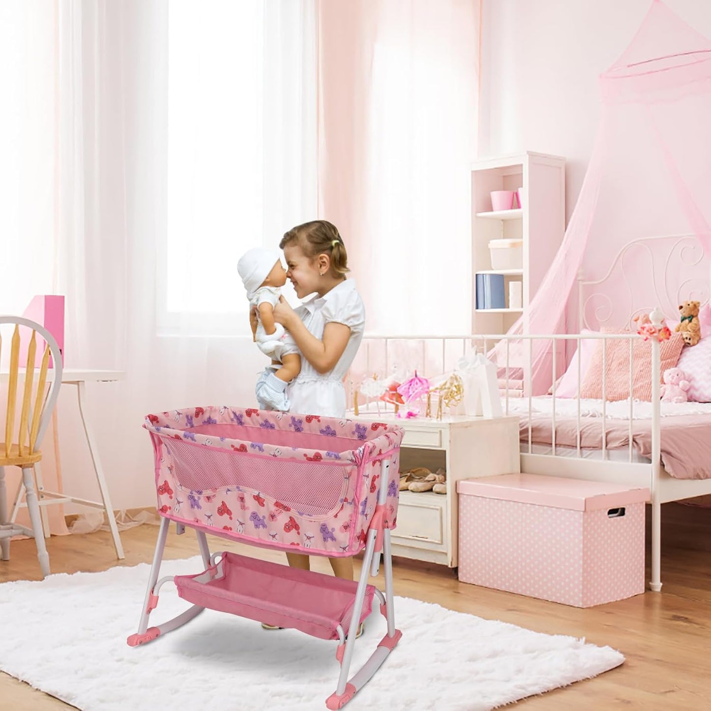 Anivia Stroller Toy Collection Doll Stroller Baby Doll Accessories for Toddlers 1-3Heart Design Gifts for Toddlers and Girls Toy Stroller