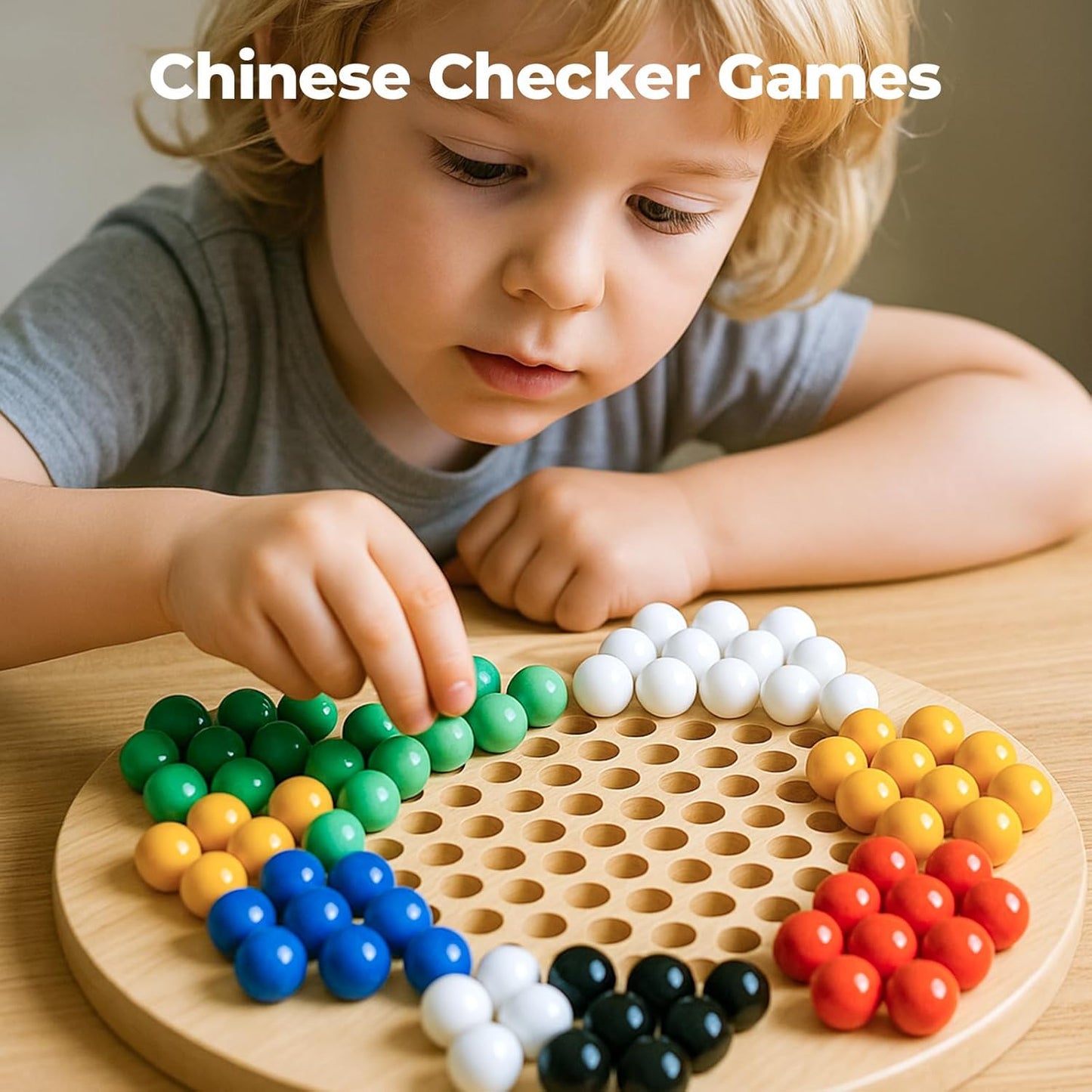 POPLAY 60PCS Glass Marbles Set, for Marble Board Game Chinese Checkers Board Game, 5/8Inch, 6 Colors