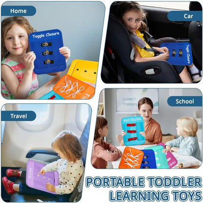 Learning to Dress Busy Boards, Shoe Tying Practice for Kids, Basic Life Skills Toys Learn to Button, Buckle, Zip, Snap, Lace, Tie, Sensory Board Fine Motor Development Toy for Preschool Classroom