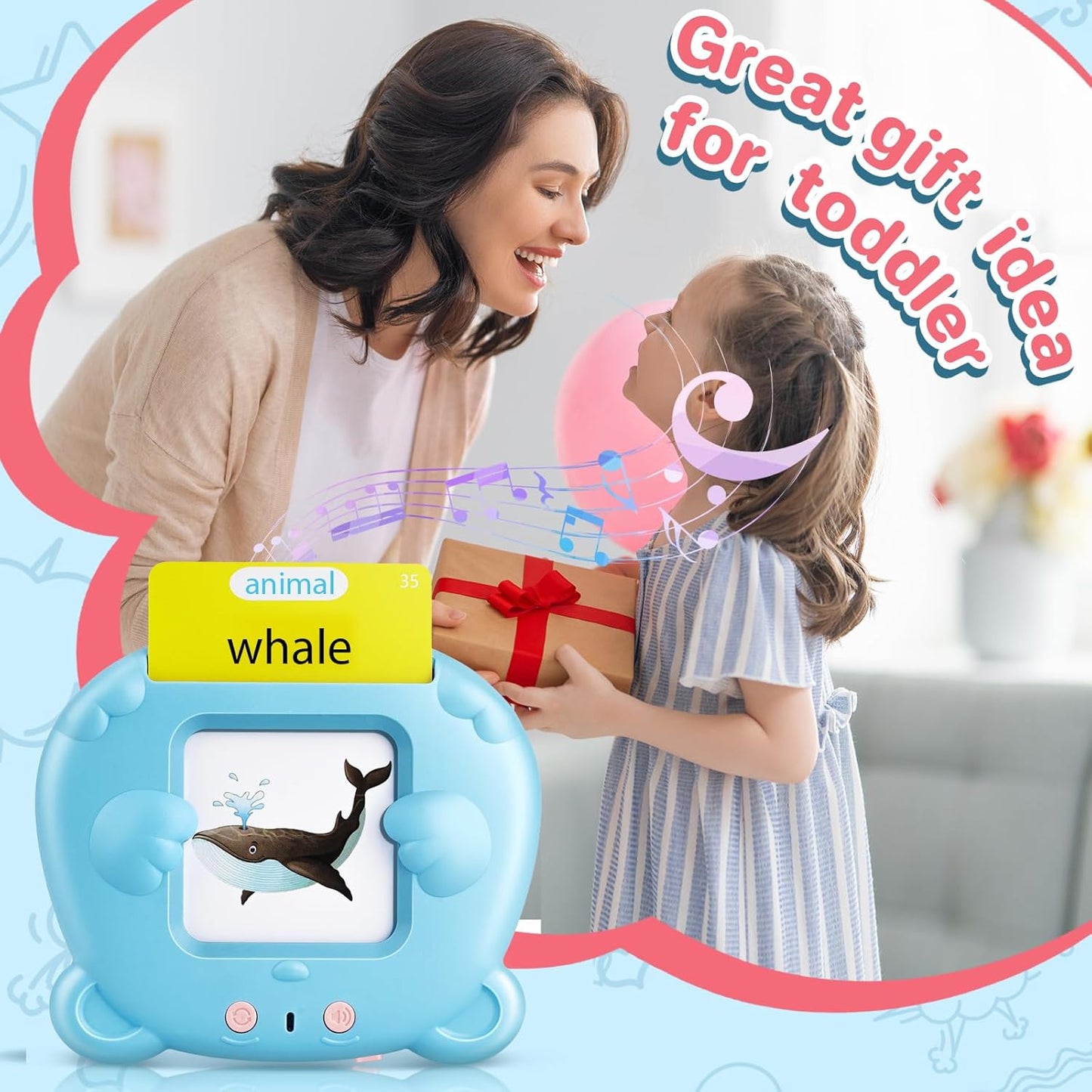 Spanish & English Talking Flash Cards for Toddler, Bilingual Flash Cards Learning Montessori Toys with 224 Sight Words, Speech Therapy Toys for Children Sensory Preschool Education