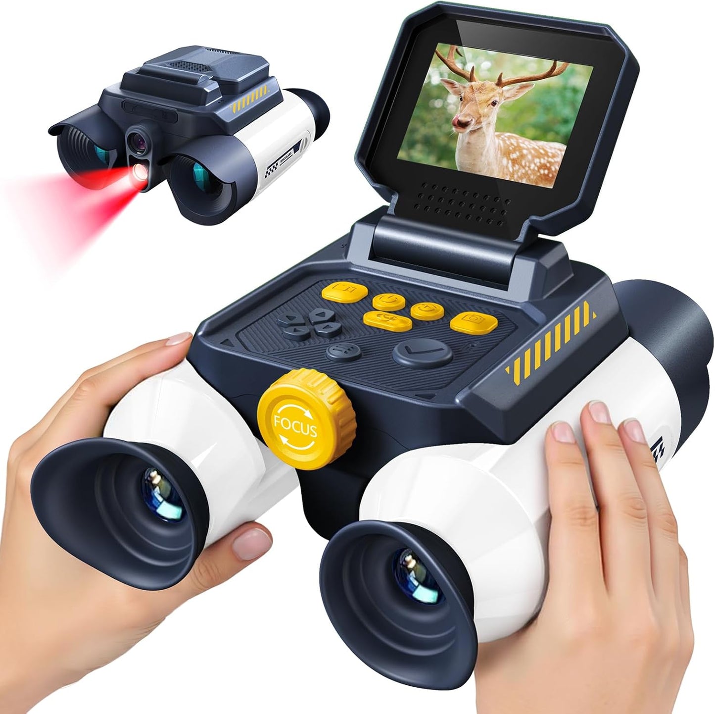 Acoath Binoculars for Kids with Night Vision Camera, Kids Telescope, 10X Optical Zoom, Magic Adventures Telescope Toys Gifts for Age 3, 4, 5, 6, 7, 8, 9, 10+ Years Old Boys Girls