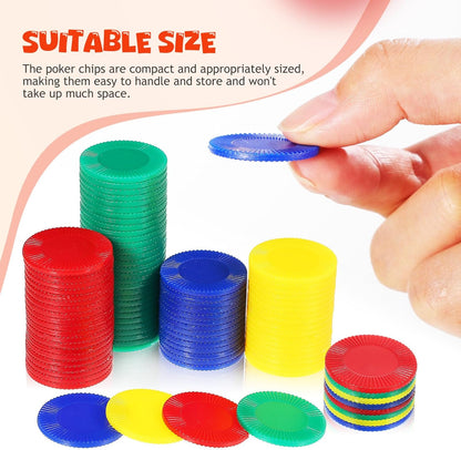 Toyvian 400 pcs Poker Chips Counting Chips Math Calculations Bingo Chips Reward Tokens Card Games