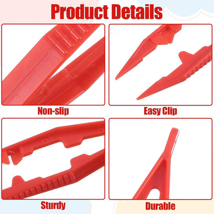 Nogeqi 24PCS Plastic Tweezers, 4.09inch Craft Tweezers Set for Kids Adults Beading Projects Handmade DIY Crafts Jewelry Making for Home Classroom School Use (6 Colors)