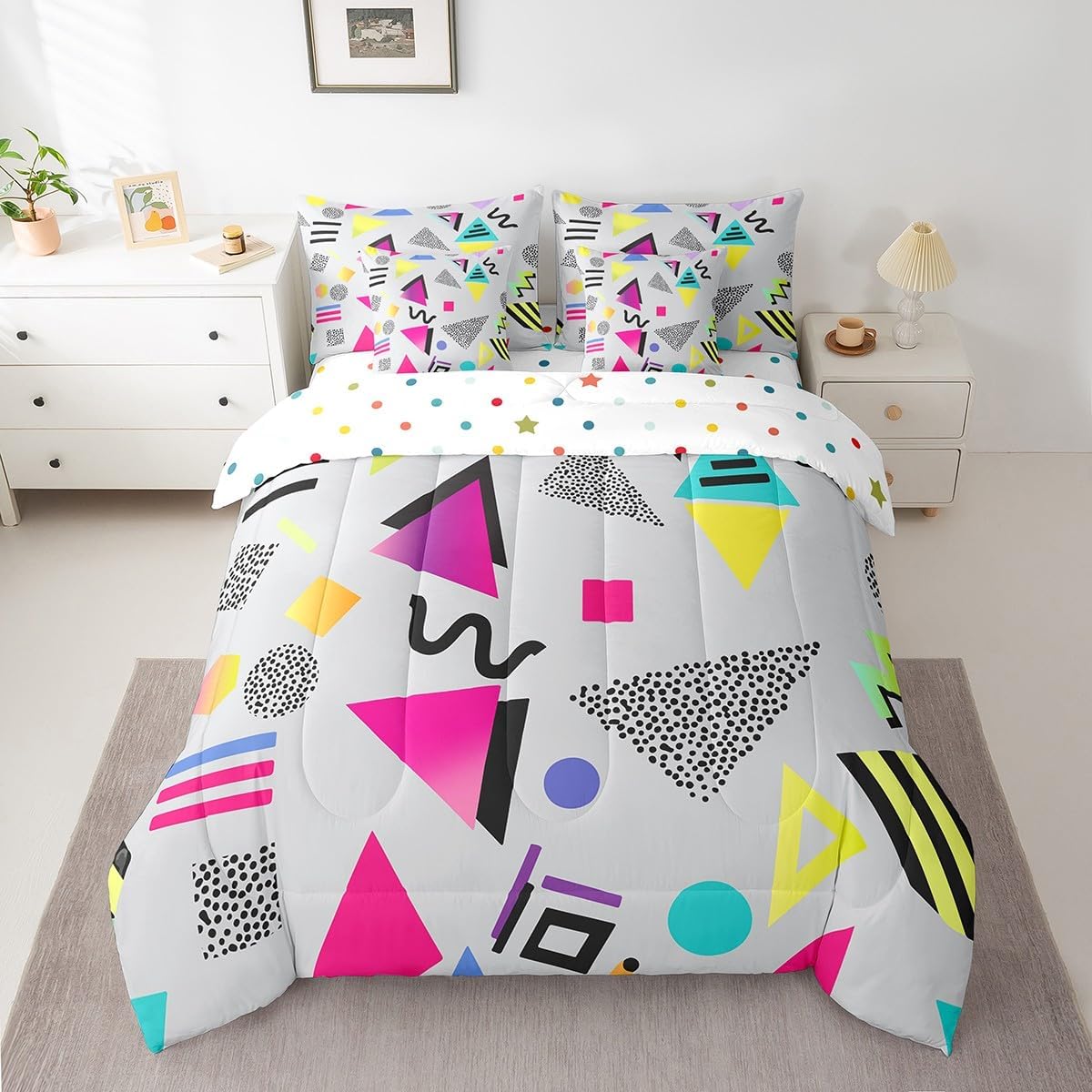 Erosebridal Chemical Equation Bed in a Bag Queen Comforter Set 7 Piece,Chemistry Bedding Sets Science Students Learning Gift Sheet Set with Comforter,Molecular Formula Education Bed Set - Colors B