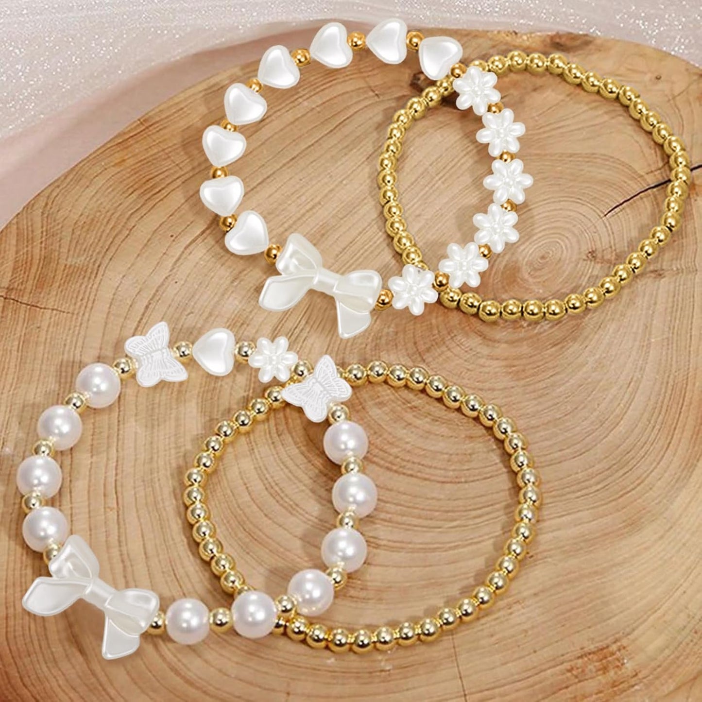 Hpebl 2136PCS Beads for Bracelets Pearl Bracelet Making Kit Friendship Bracelet Kits Bracelet Bead Kits Small Pearl Bead and Gold Beads Beading Kit for Bracelets Jewelry Making Kit