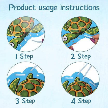 Ocean Animal Lacing Card Set for Kids, 12 Colorful Lacing Cards and Laces, Fun DIY Craft Project for Toddlers, Preschoolers, Perfect for Home and Classroom Activities, Ocean-Themed Design
