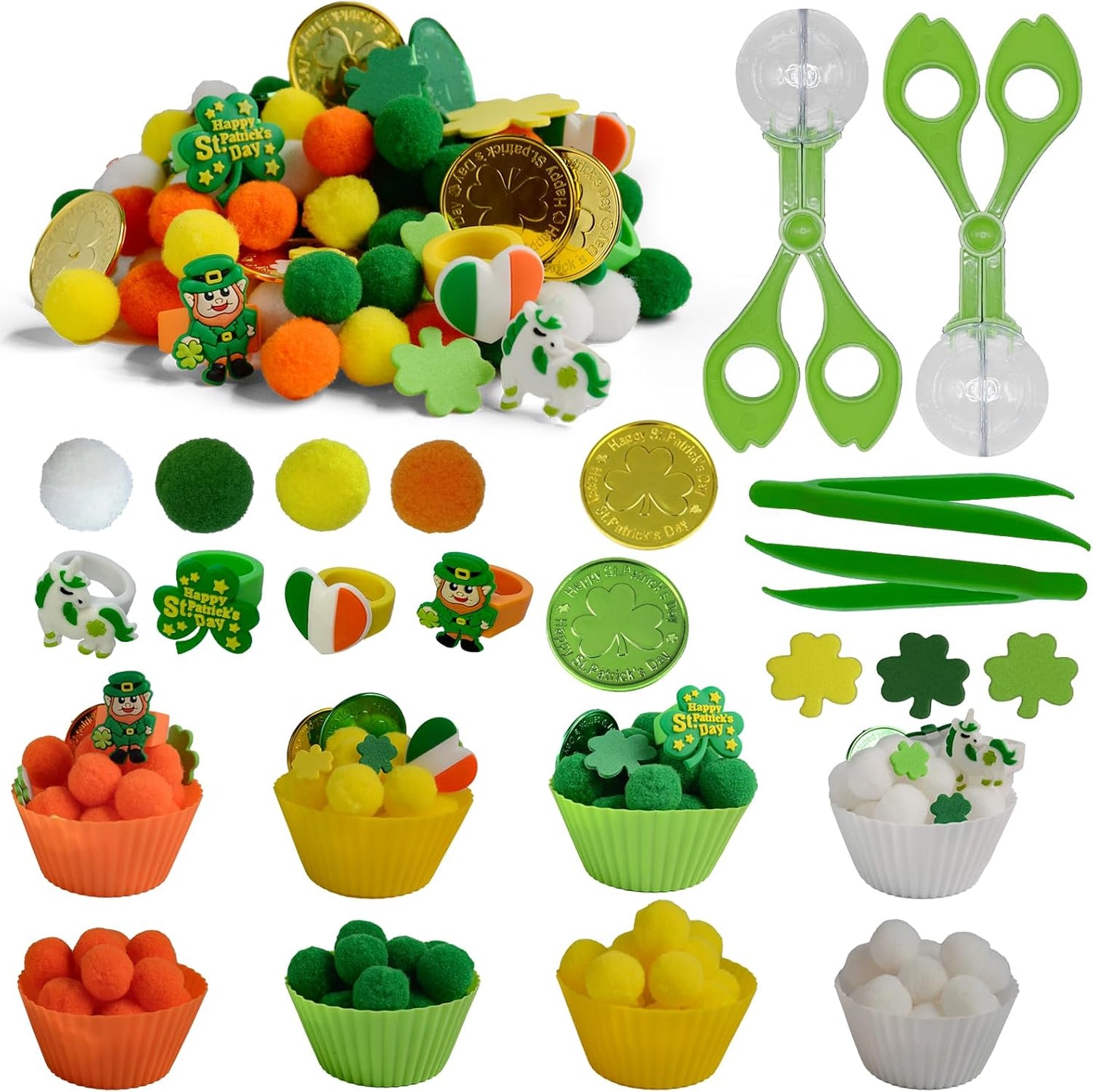 226pcs Easter Sensory Bin Filler Fine Motor Toys Spring Sensory Bin Items 100 Easter Foam Eggs 50 Felt Easter Flowers 50 Felt Bunny 10 Resin Rabbit Figurines for Easter Counting Sorting