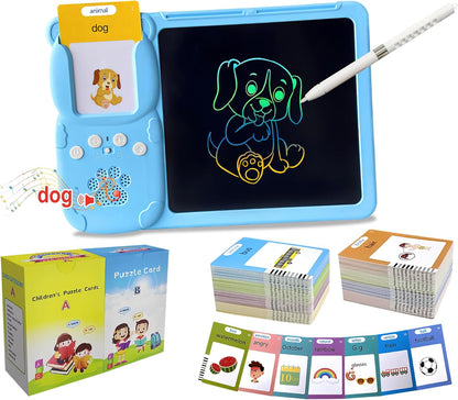 Rylai Toddler Toys Talking Flash Cards, Kindergarten Learning Resources 510 Sight Words with Drawing Tablet for Speaking Doodling, Sensory Toys for Kids with Autism, Boys Girls 2 3 4 5 6, Pink