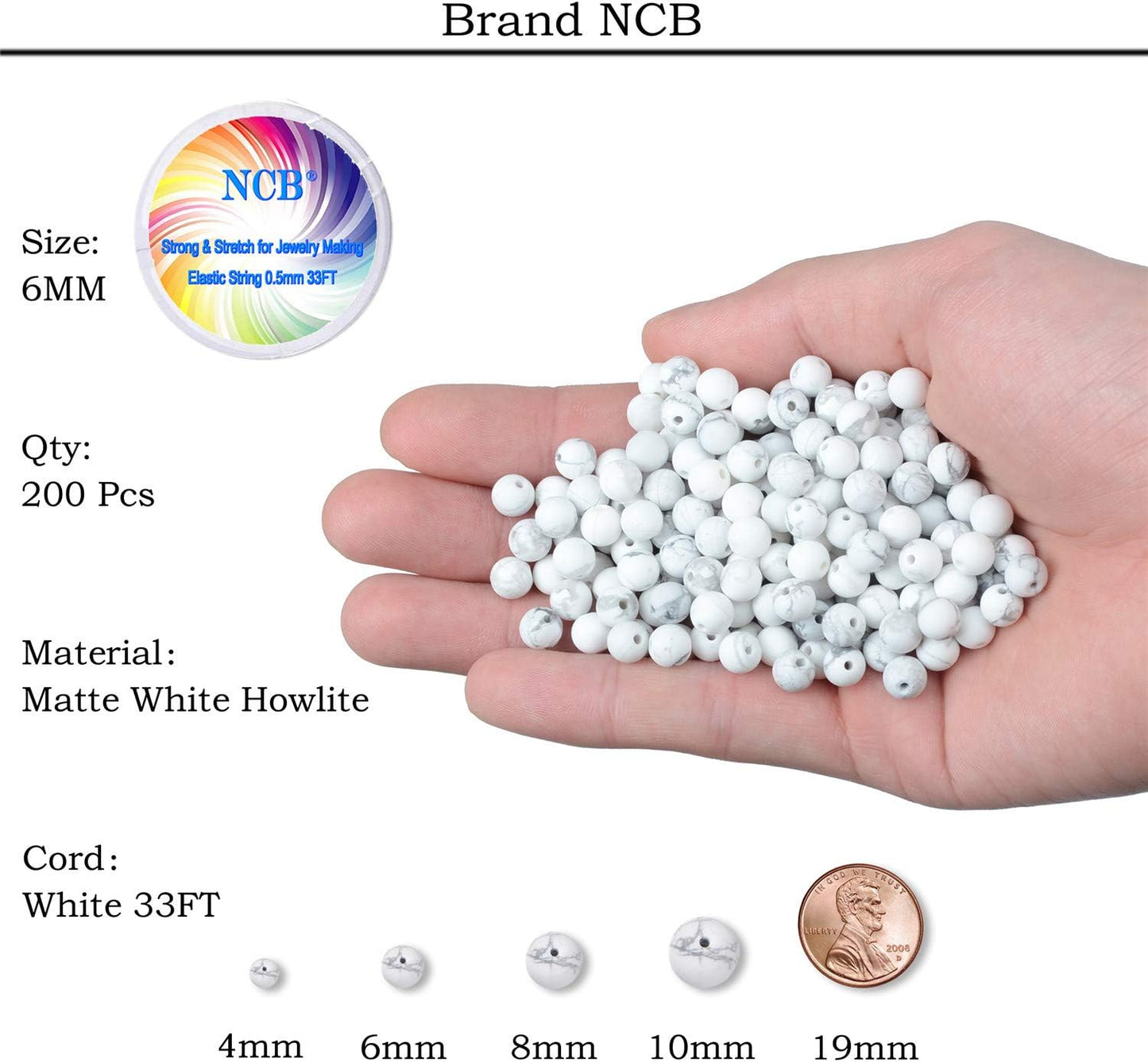 NCB 100pcs Original Natural Stone Beads Gemstone Round Loose Beads 6mm 8mm 10mm (Blue Aventurine, 6mm 100Beads) - Colors B