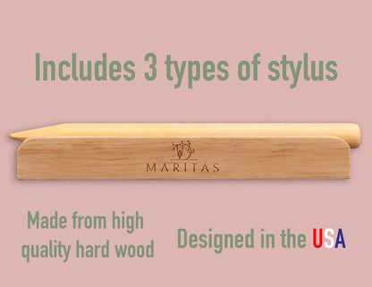 Montessori Writing Sticks with Holder-Maritas Stylus- Ideal Replacement Stylus for Sand Tray Drawing, Wood Tracing Boards, Perfect for Moms, Teachers, Homeschoolers, Children 3 & Up