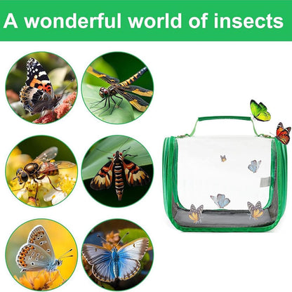 Butterfly Habitat Cage, Foldable Clear Mesh, 26x19x19.5cm, Butterfly Habitat Net, Transparent View Terrarium, Caterpillar Growing House, for Kids, Adults, Family