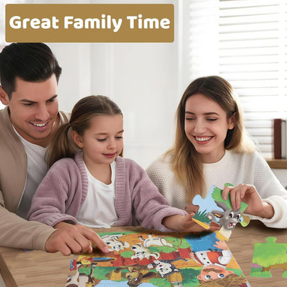 Jumbo Floor Puzzle for Kids, Large Jigsaw Puzzles 48 Piece with Box for Kids Ages 3-5,Preschool Learning & Education Toys, Gifts for 4-8 Year Old Boys and Girls(Jungle Animals)