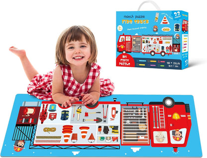 Jumbo Floor Puzzle for Kids,23 Piece Fire Truck Large Jigsaw Puzzles,Puzzle for Toddler Ages 3-5,Fun Educational Preschool Learning Toy Gift for Boys & Girls Ages 4-8