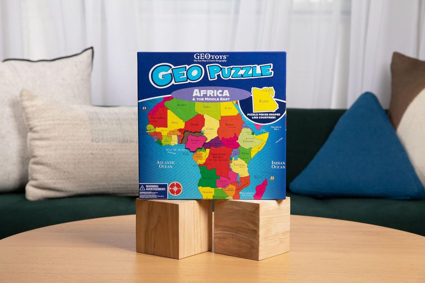 GeoToys GeoPuzzle, World Jigsaw Puzzles, 68 Pc Geography Game & Map Puzzle, Educational Games & Kids Learning Activities, Puzzle Gifts for Children Ages 6-9, Fun Learning Toys for Kids